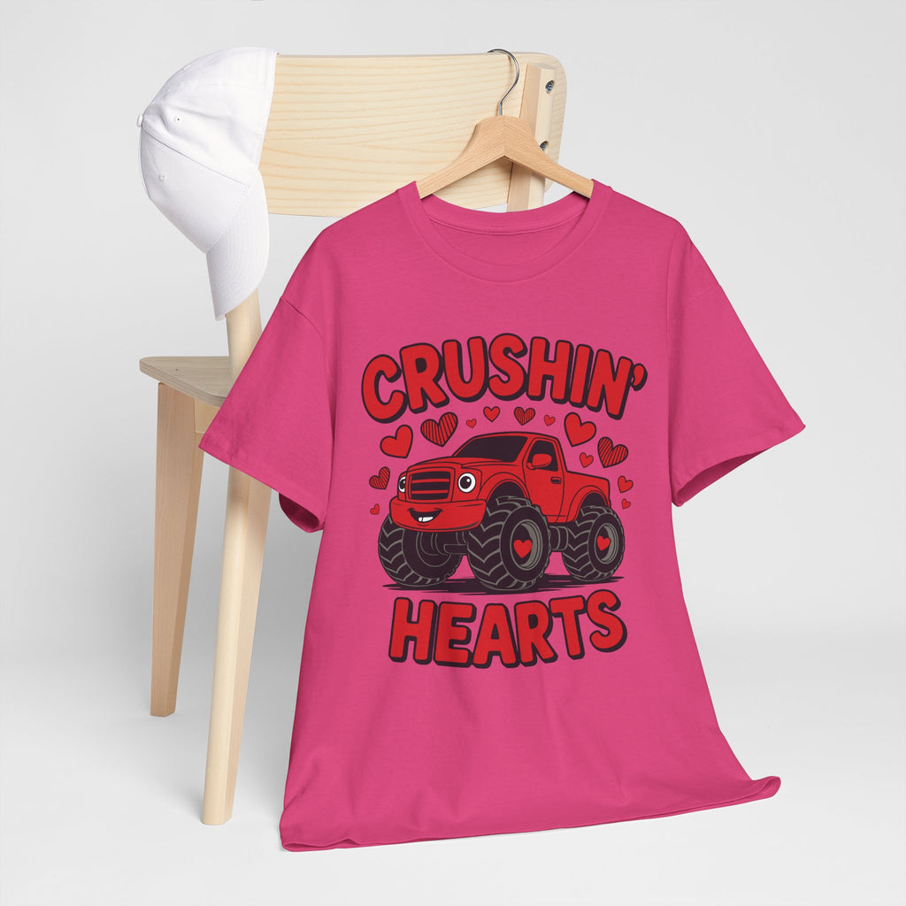 Crushin’ Hearts Valentine Monster Truck Unisex Cotton Tee
