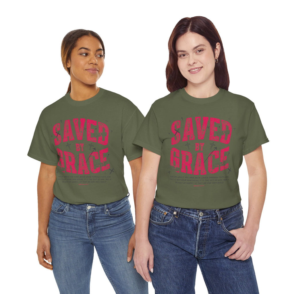 Saved by Grace Ephesians 2:8-9 Unisex Cotton T-Shirt