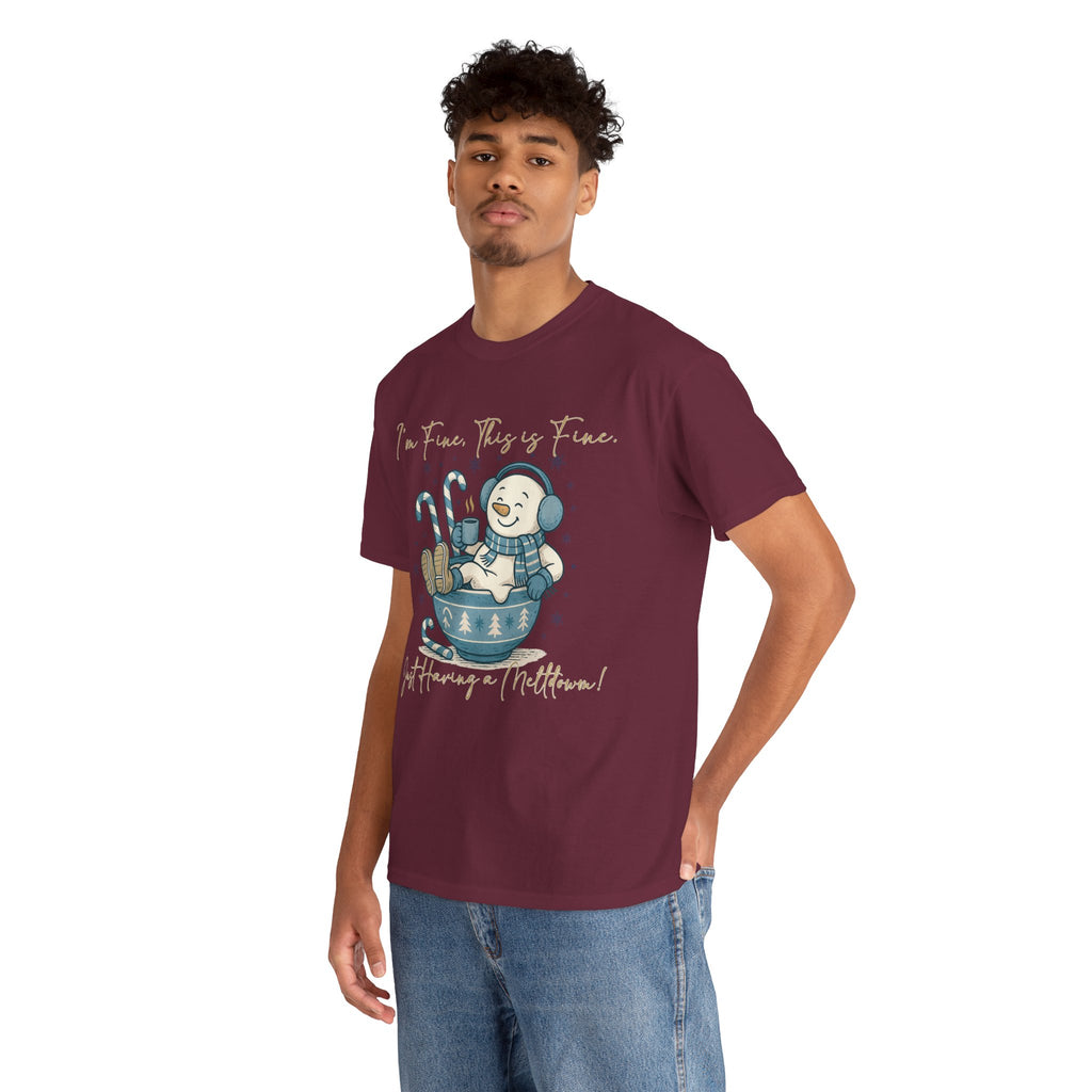 Snowman Hot Cocoa Unisex Cotton Tee