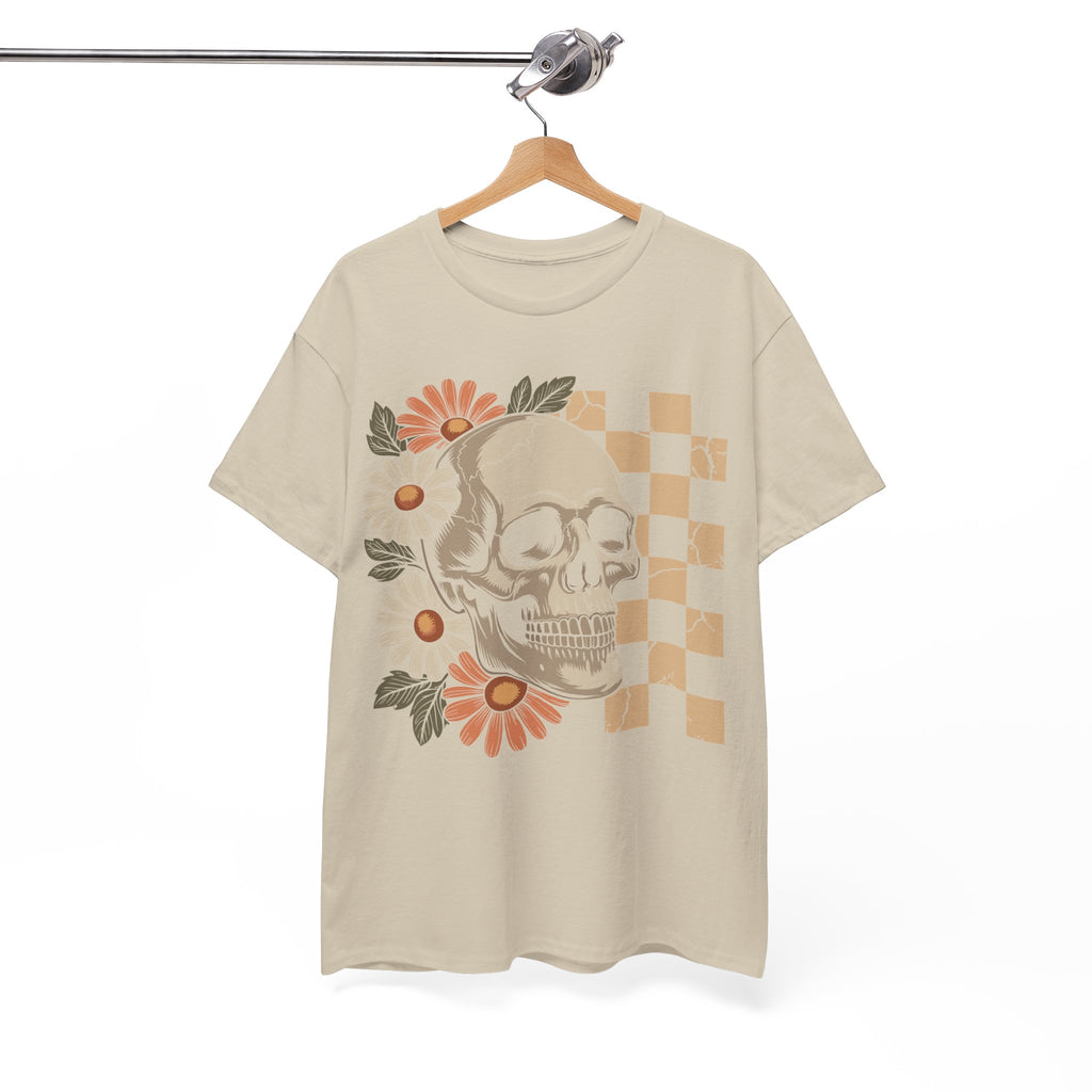 Skull Daisy Unisex Cotton Tshirt