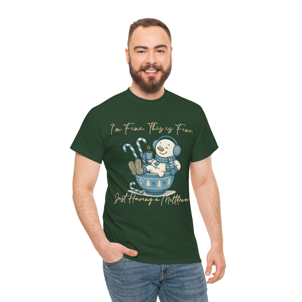 Snowman Hot Cocoa Unisex Cotton Tee