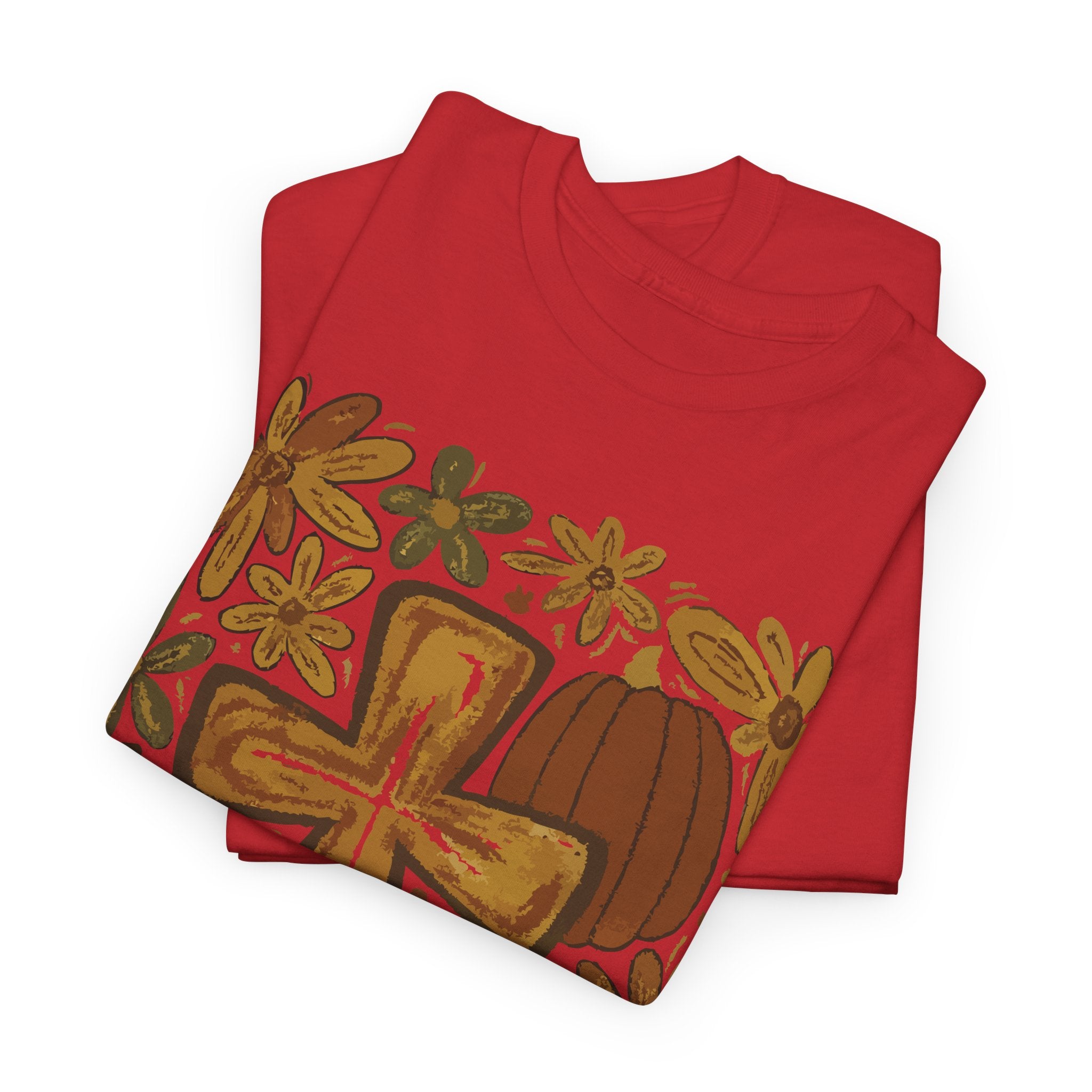 Autumn Cross Tee — Rustic Pumpkin & Fall Floral Christian Unisaex Cotton T-Shirt