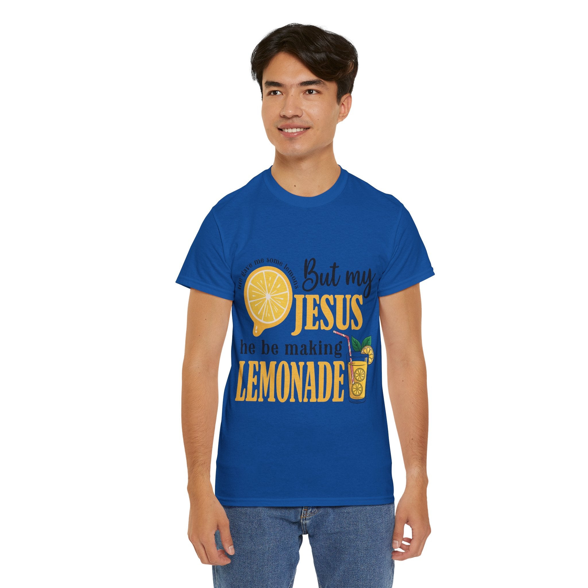 Jesus Lemonade Tee — Lemon Slice & Glass Graphic Christian Unisex Cotton T-Shirt
