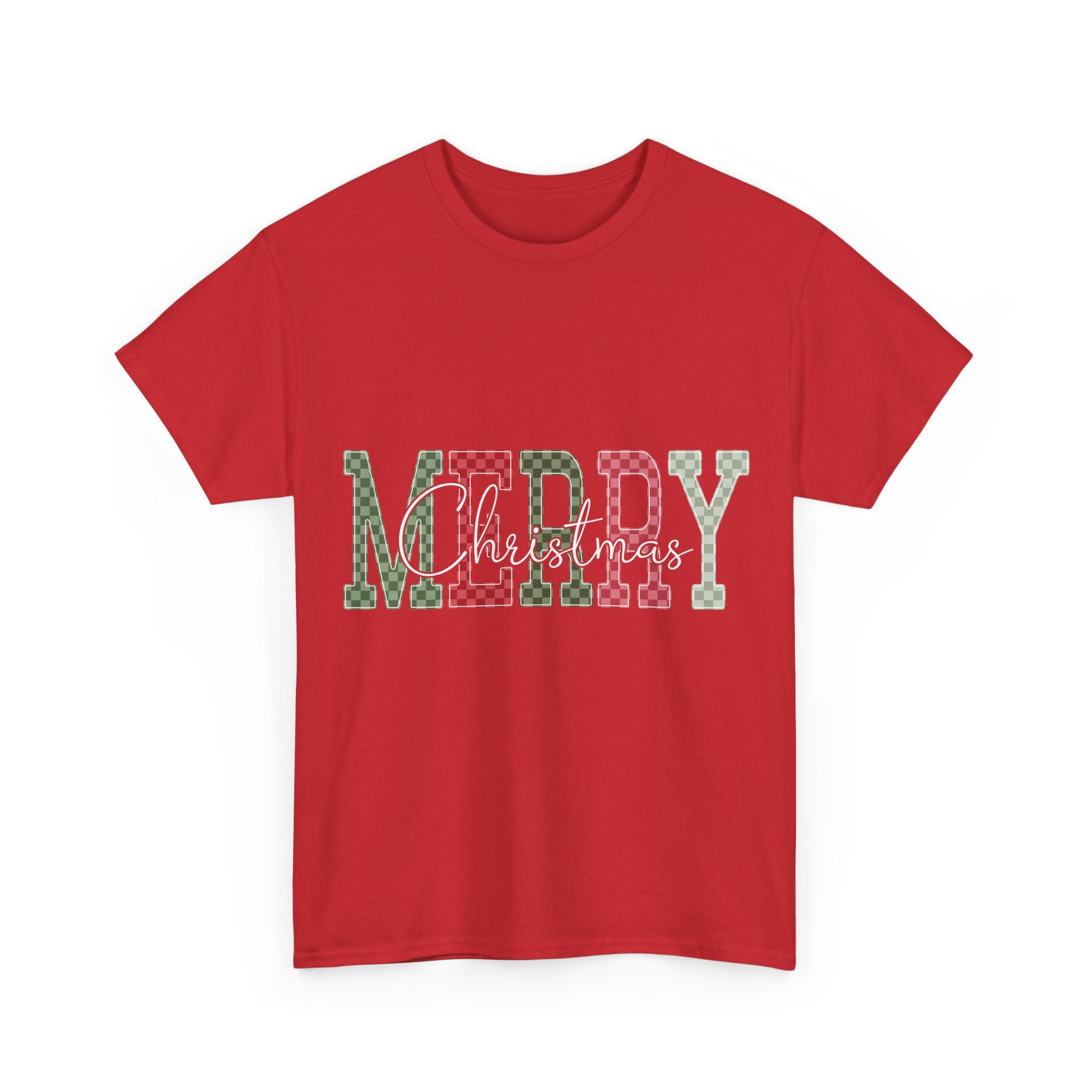 Plaid Merry Christmas Unisex Cotton Tee