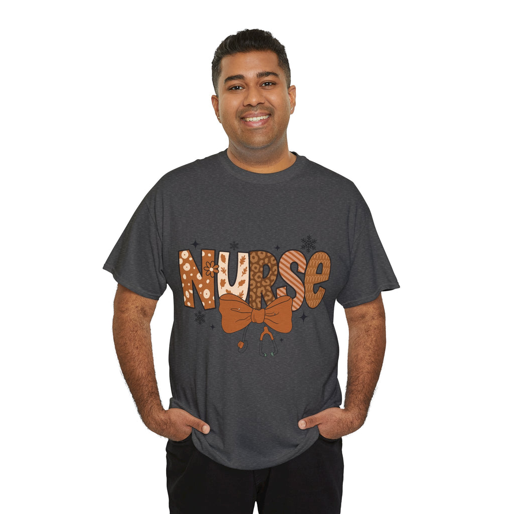 NURSE Fall Stethoscope Tee — Brown Autumn Nurse Unisex CottonT shirt