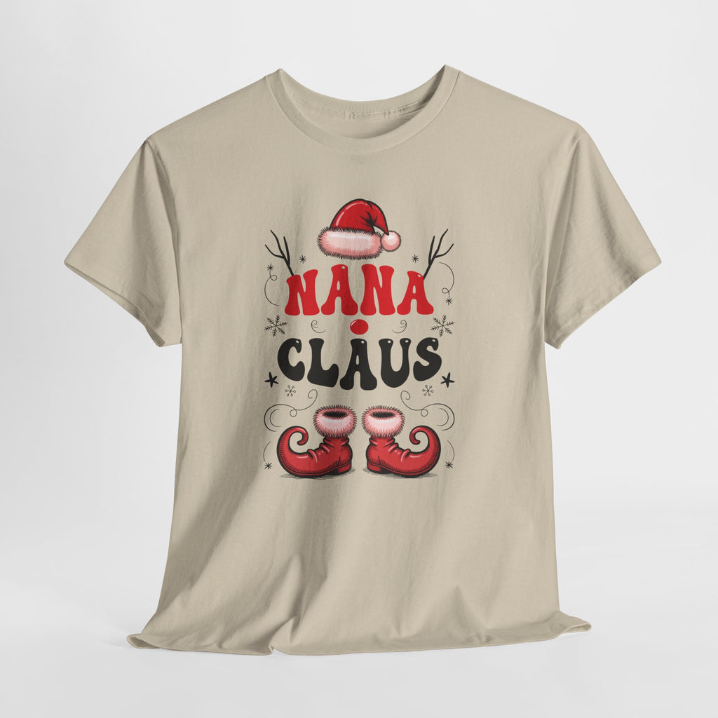 Nana Christmas T-Shirt — Santa Hat & Elf Boots Holiday Unisex Cotton Tee