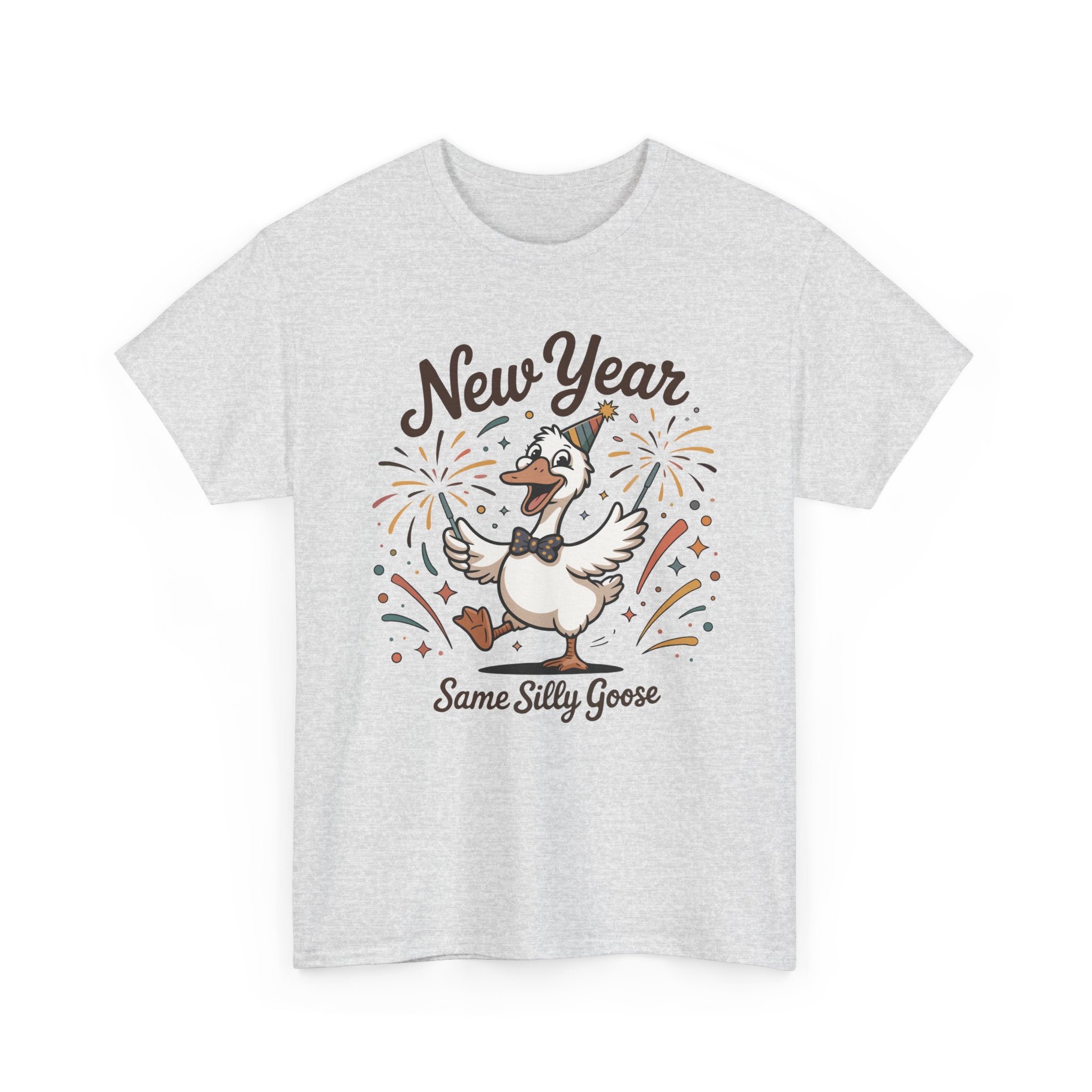 New Year Same Silly Goose T-Shirt — Party Goose Graphic Unisex Cotton Tee