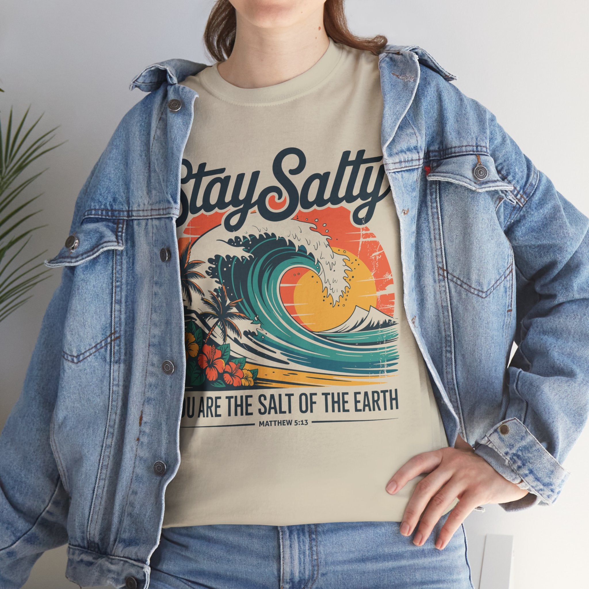 Stay Salty Beach Tee — "You are the salt of the earth (Matthew 5:13)"Unisex Cotton Tee