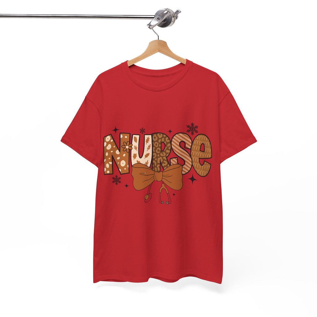 NURSE Fall Stethoscope Tee — Brown Autumn Nurse Unisex CottonT shirt