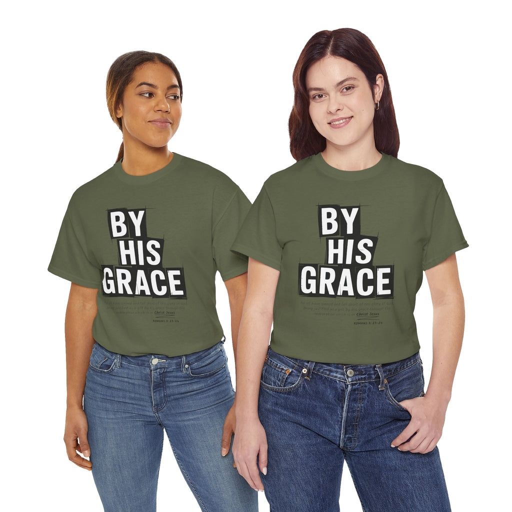 By His Grace tee — Minimalist Faith Christian Unisex Cotton T-Shirt