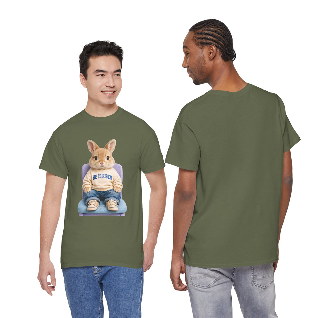 Easter 'He Is Risen' Bunny Unisex Cotton Tee