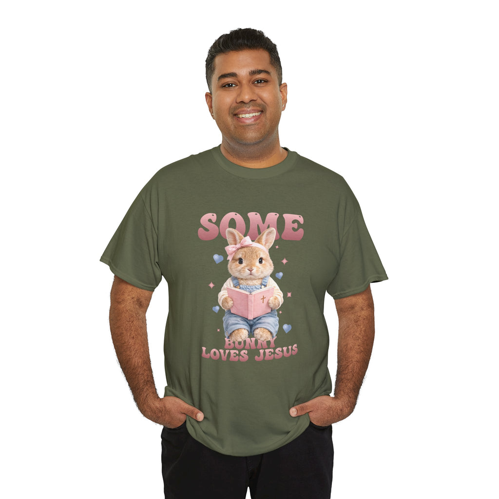 Some Bunny Loves Jesus Bunny Bible Unisex Cotton Tee
