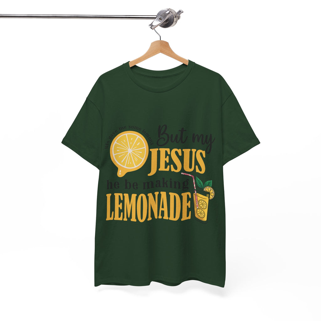 Jesus Lemonade Tee — Lemon Slice & Glass Graphic Christian Unisex Cotton T-Shirt