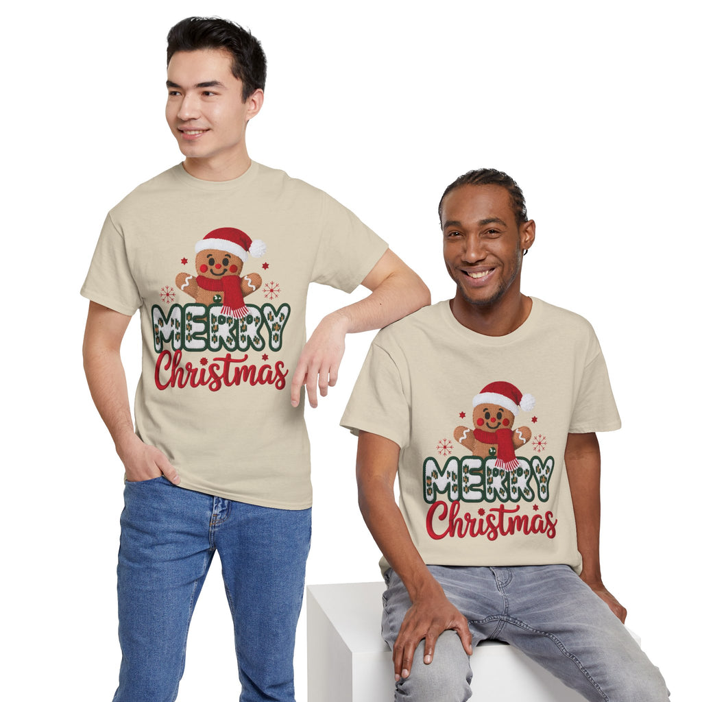 Gingerbread Santa 'Merry Christmas' Unisex Cotton Tee T-Shirt