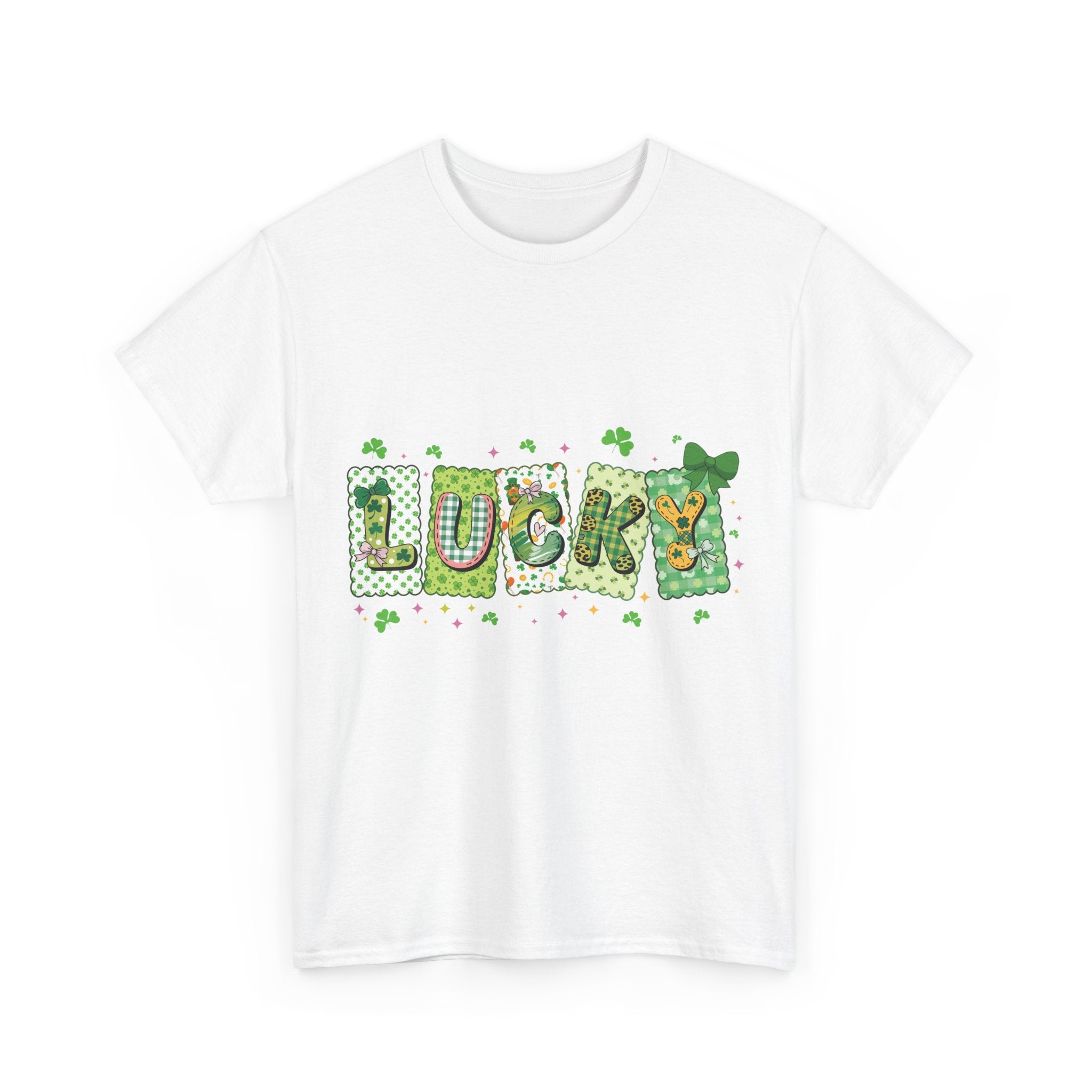 Lucky Patchwork Plaid Clover Tee — St. Patrick’s Day Unisex Cotton T-Shirt