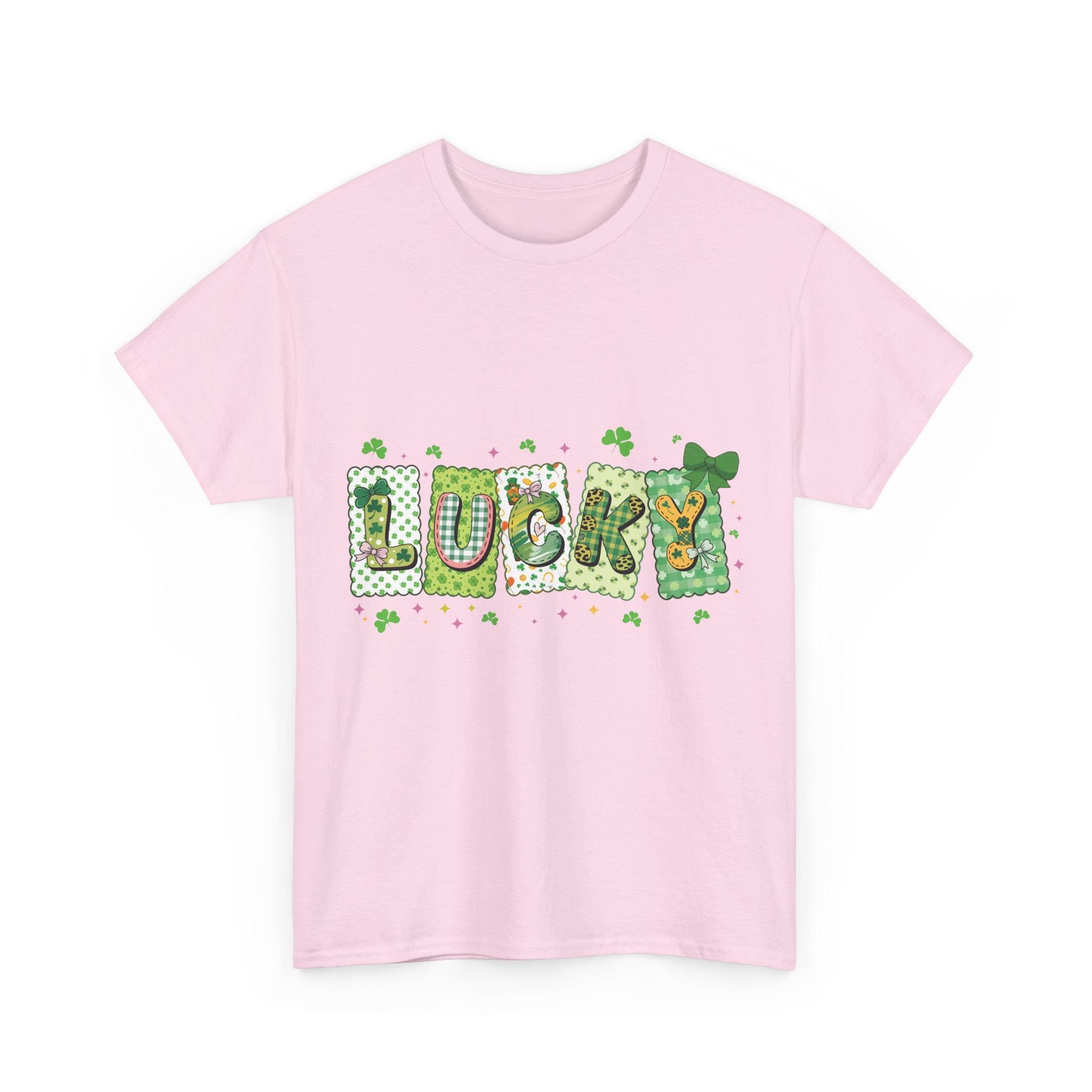 Lucky Patchwork Plaid Clover Tee — St. Patrick’s Day Unisex Cotton T-Shirt