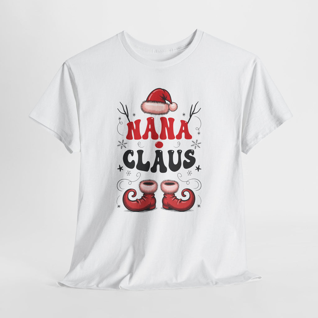 Nana Christmas T-Shirt — Santa Hat & Elf Boots Holiday Unisex Cotton Tee
