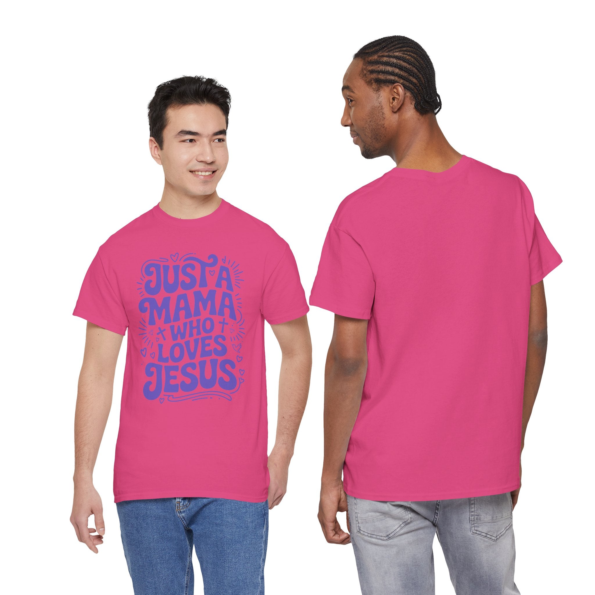 Mama Who Loves Jesus T-Shirt — Bright Green Bubbly Faith Unisex Cotton Tee