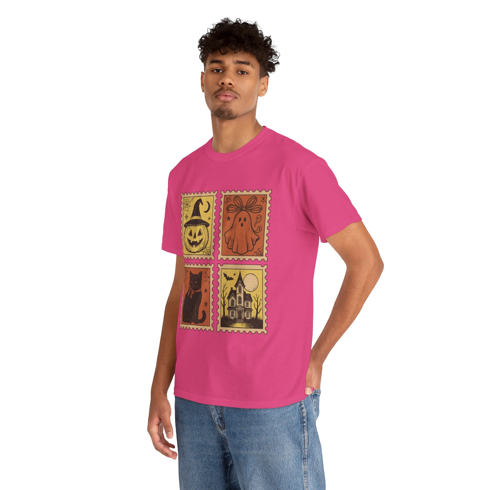 Halloween Stamp Design Unisex Heavy Cotton Tee