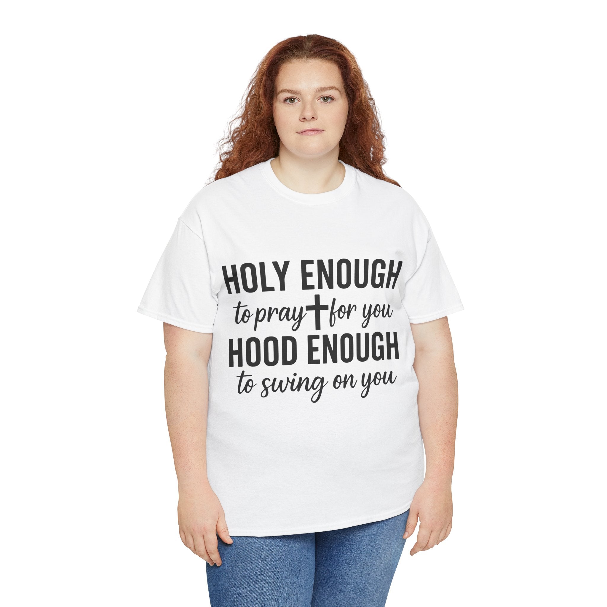 Holy Enough Christian T‑Shirt — Modern Hand‑Lettered Faith Unisex CottonTee