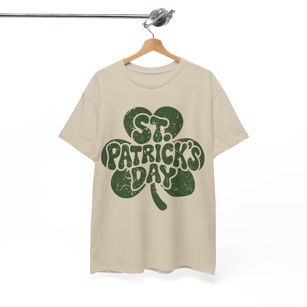 St. Patrick's Day Shamrock Tee — Retro Bubble Lettering Unisex Cotton Tee
