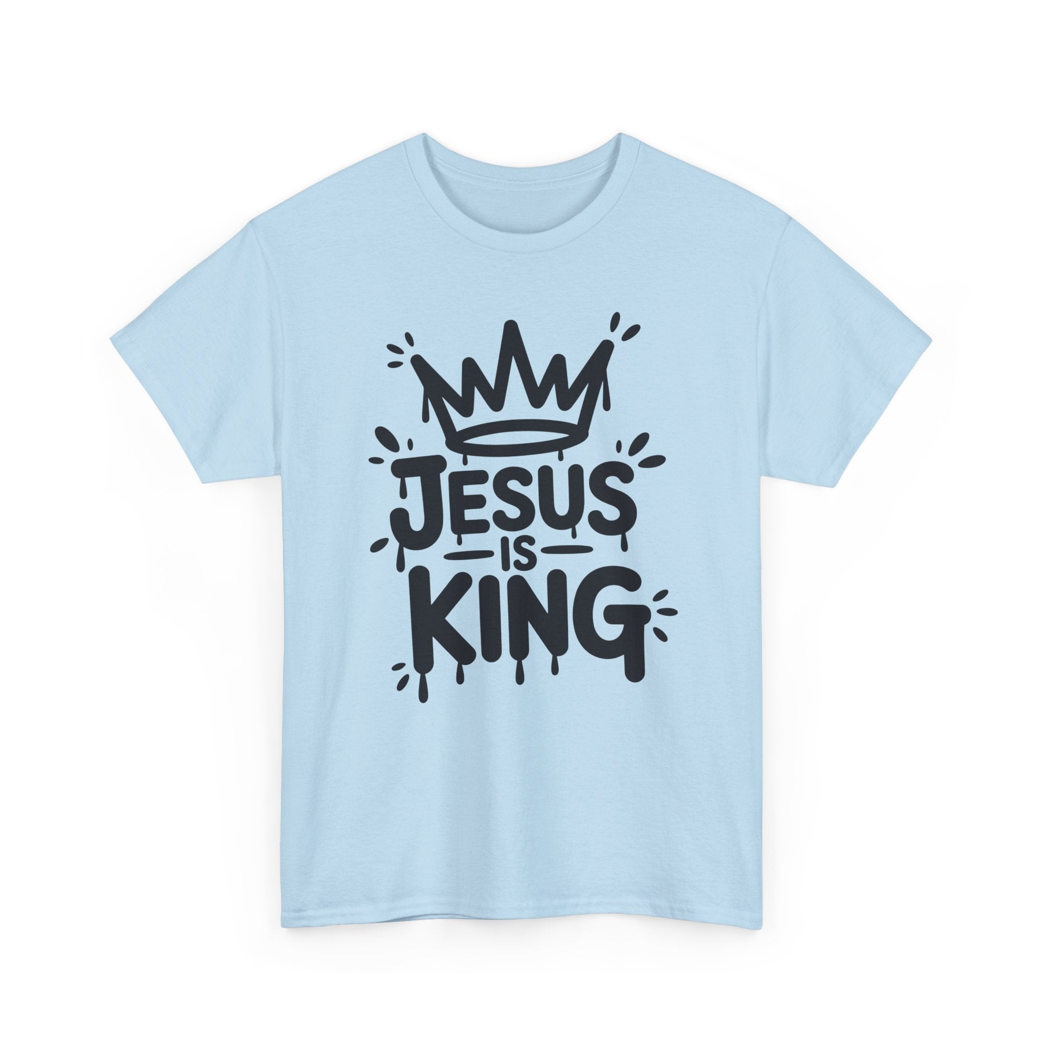 Jesus Is King Crown T-Shirt — Minimalist Christian Unisex Cotton Tee