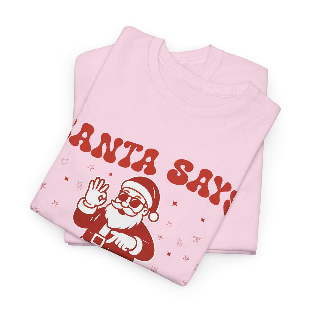 Retro 'Santa Says Six Seven' Christmas Unisex Cotton Tee