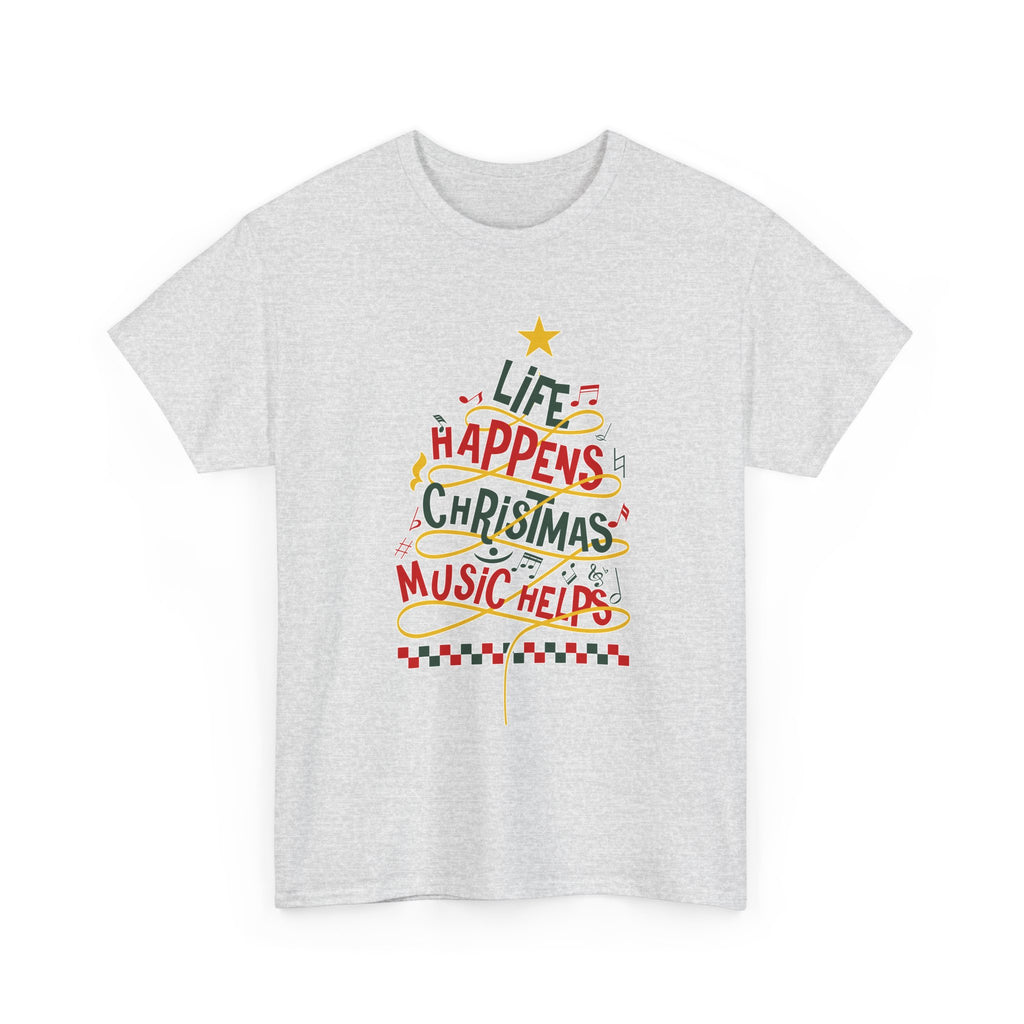 Christmas Tree Words Music Unisex Cotton Tee