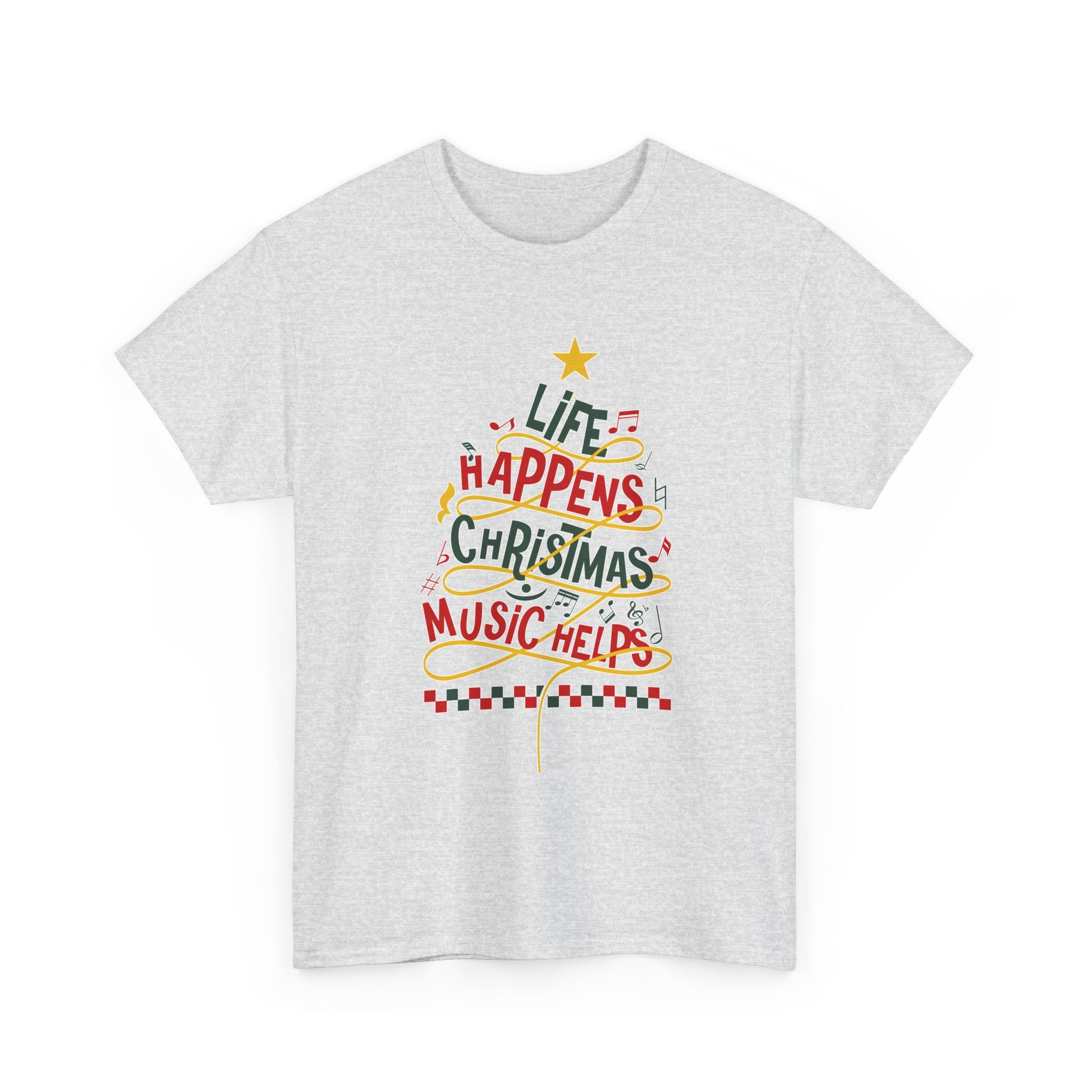 Christmas Tree Words Music Unisex Cotton Tee