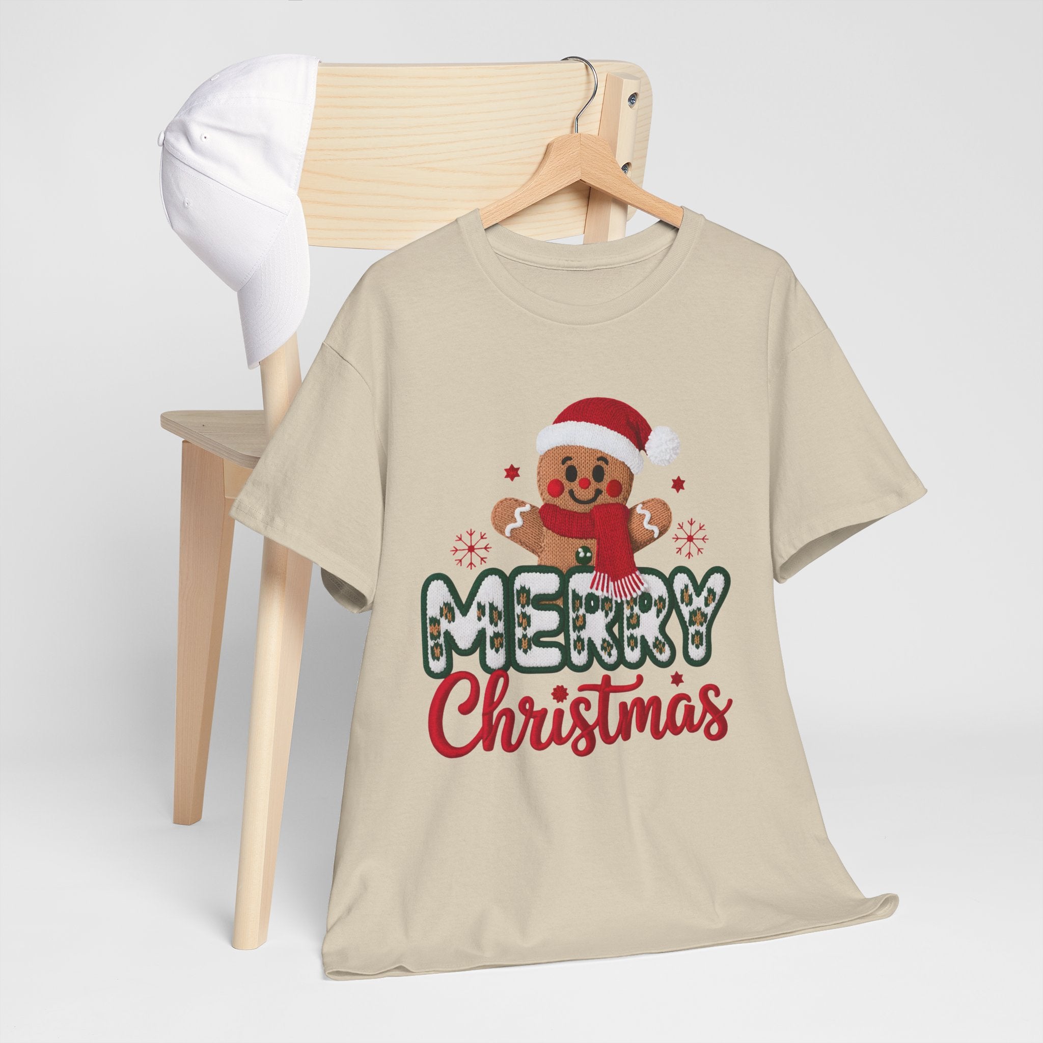 Gingerbread Santa 'Merry Christmas' Unisex Cotton Tee T-Shirt