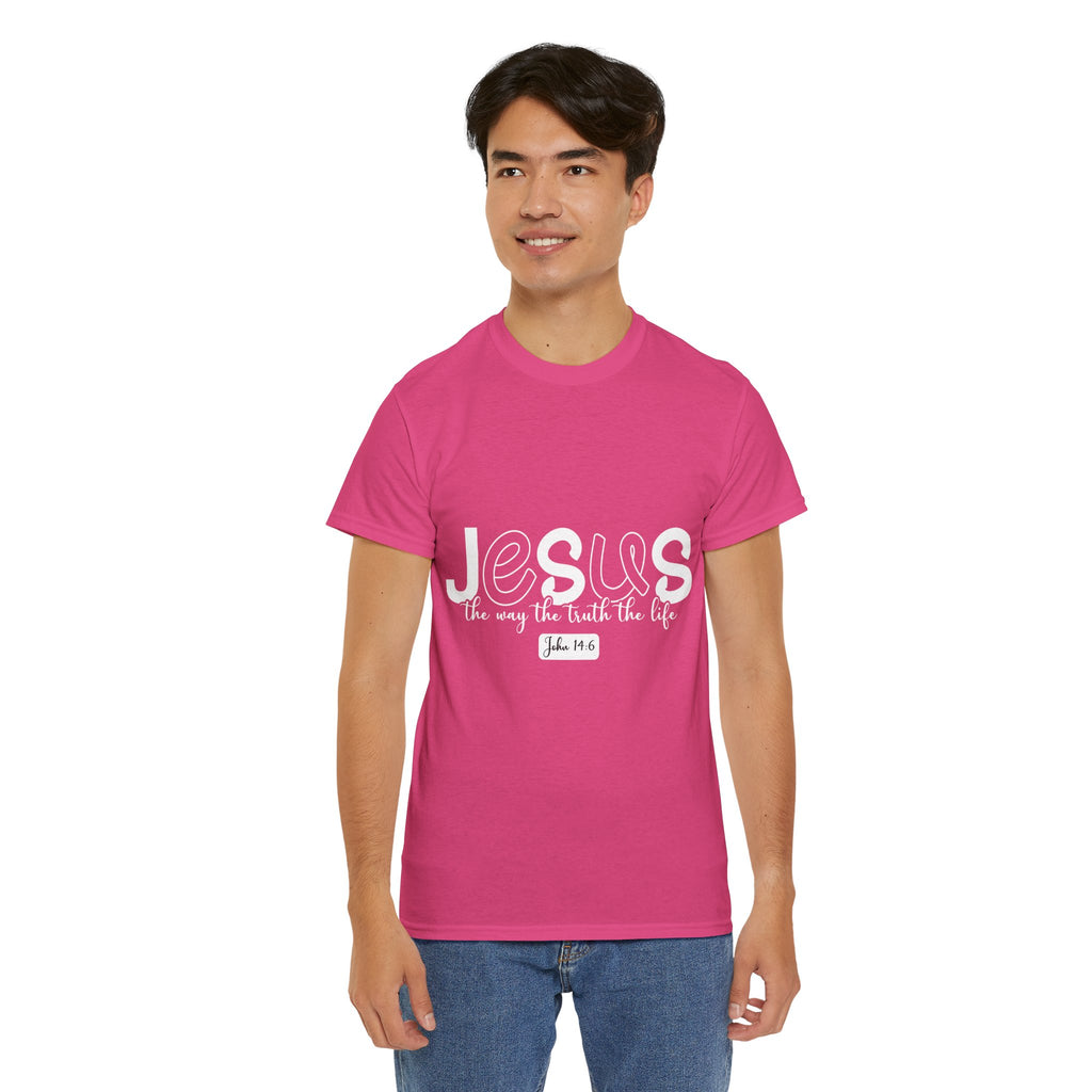 John 14:6 Christian Tee — Minimalist Script Faith T-Shirt