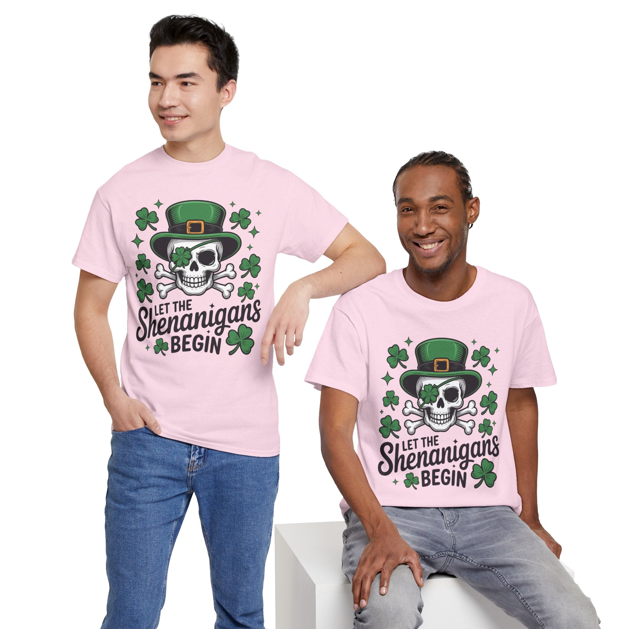 Let the Shenanigans Begin — Leprechaun Skull Unisex Cotton T-Shirt