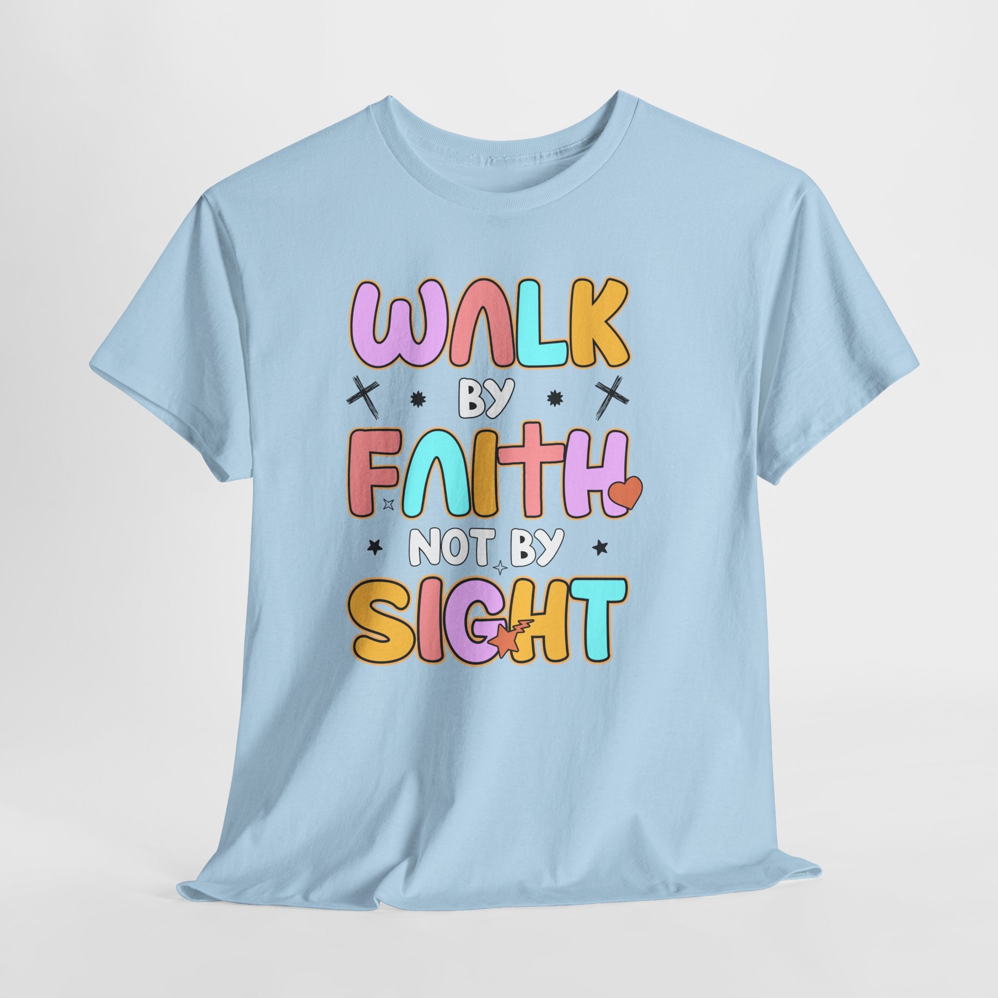 Walk by Faith Not by Sight T-Shirt — Pastel Christian Faith Unisex Cotton Tee