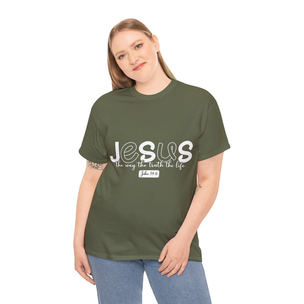 John 14:6 Christian Tee — Minimalist Script Faith T-Shirt