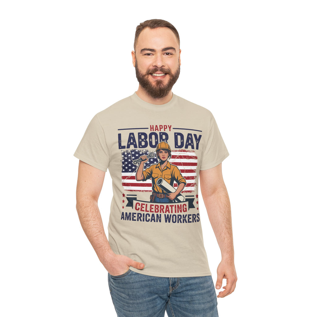 Happy US Labour Day T-Shirt - Unisex Heavy Cotton Tee