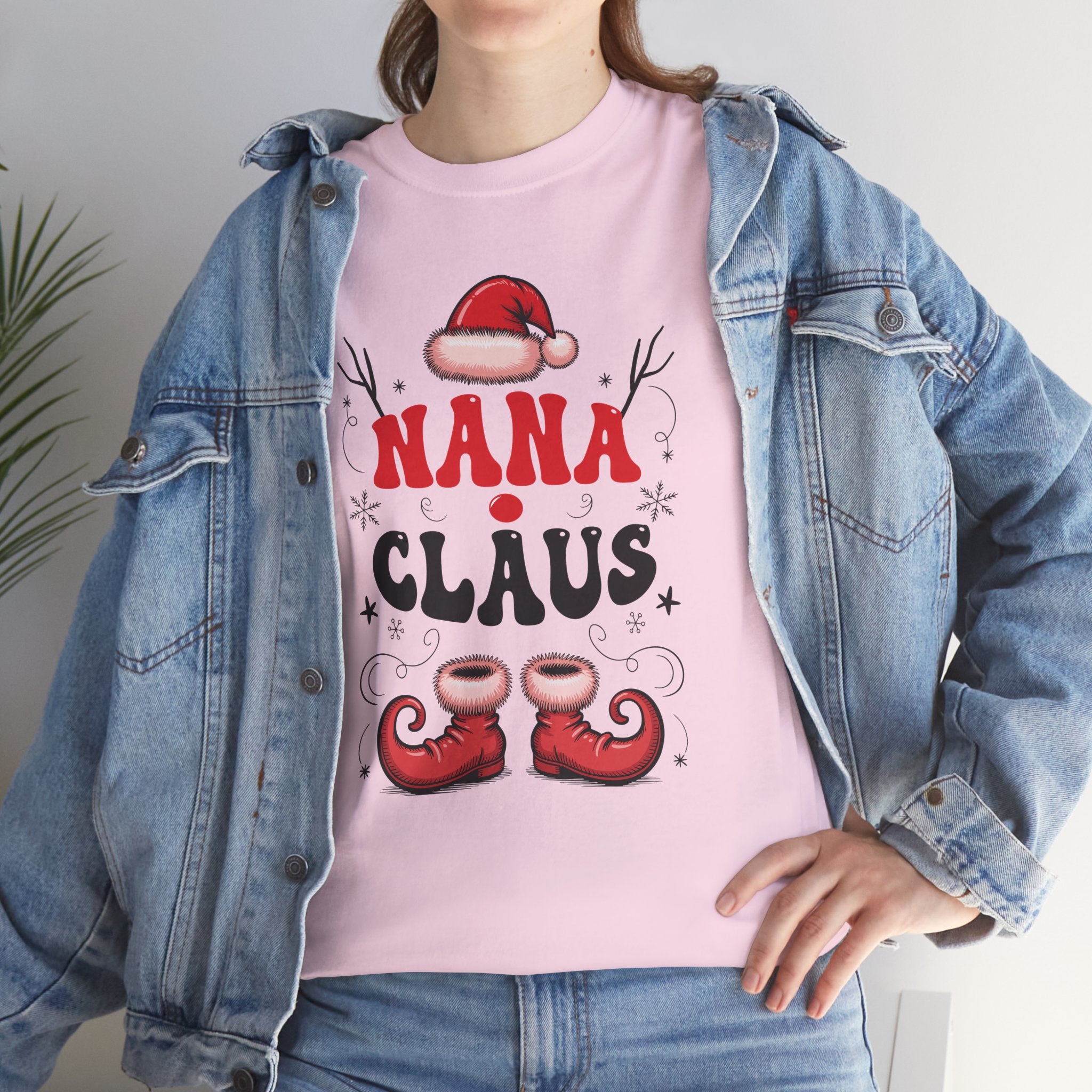 Nana Christmas T-Shirt — Santa Hat & Elf Boots Holiday Unisex Cotton Tee