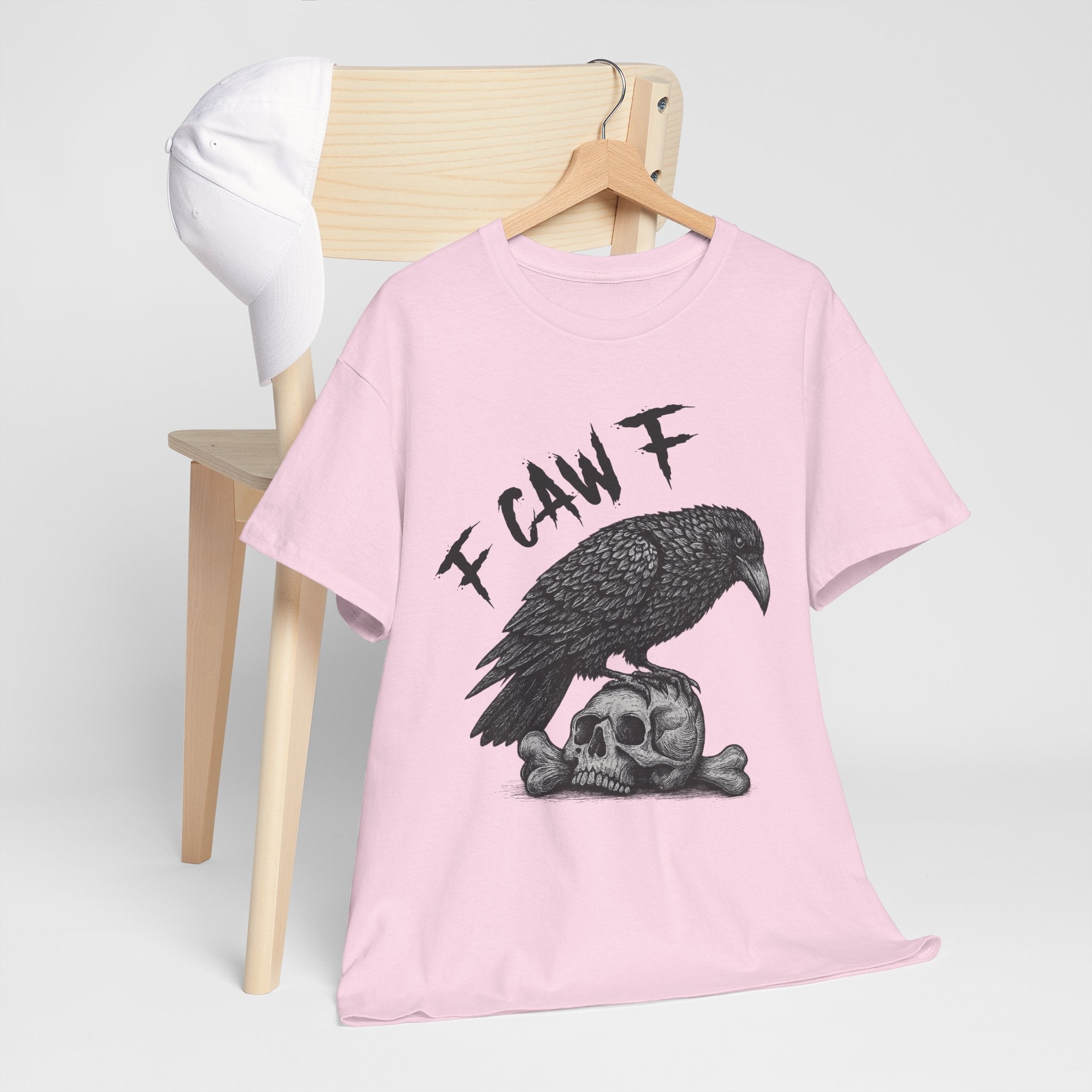 Gothic Crow & Skull T-Shirt — Dark Gothic Skull Unisex Cotton Tee