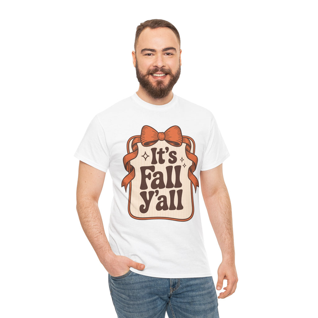It’s Fall Y’all Autumn Ribbon Unisex Cotton Tee