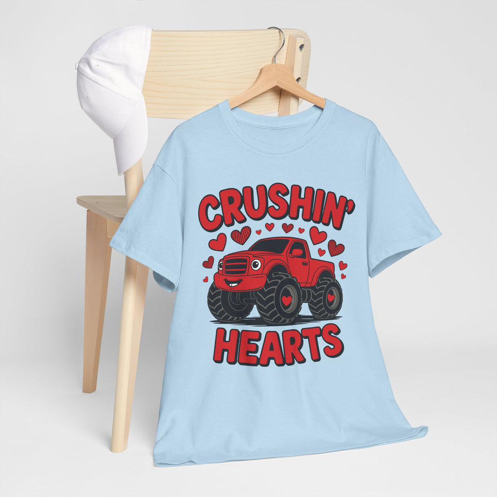 Crushin’ Hearts Valentine Monster Truck Unisex Cotton Tee