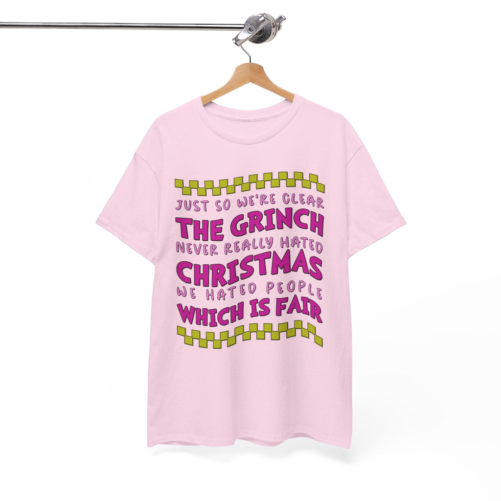 Grinch Never Hated Christmas Funny Unisex Cotton Tee