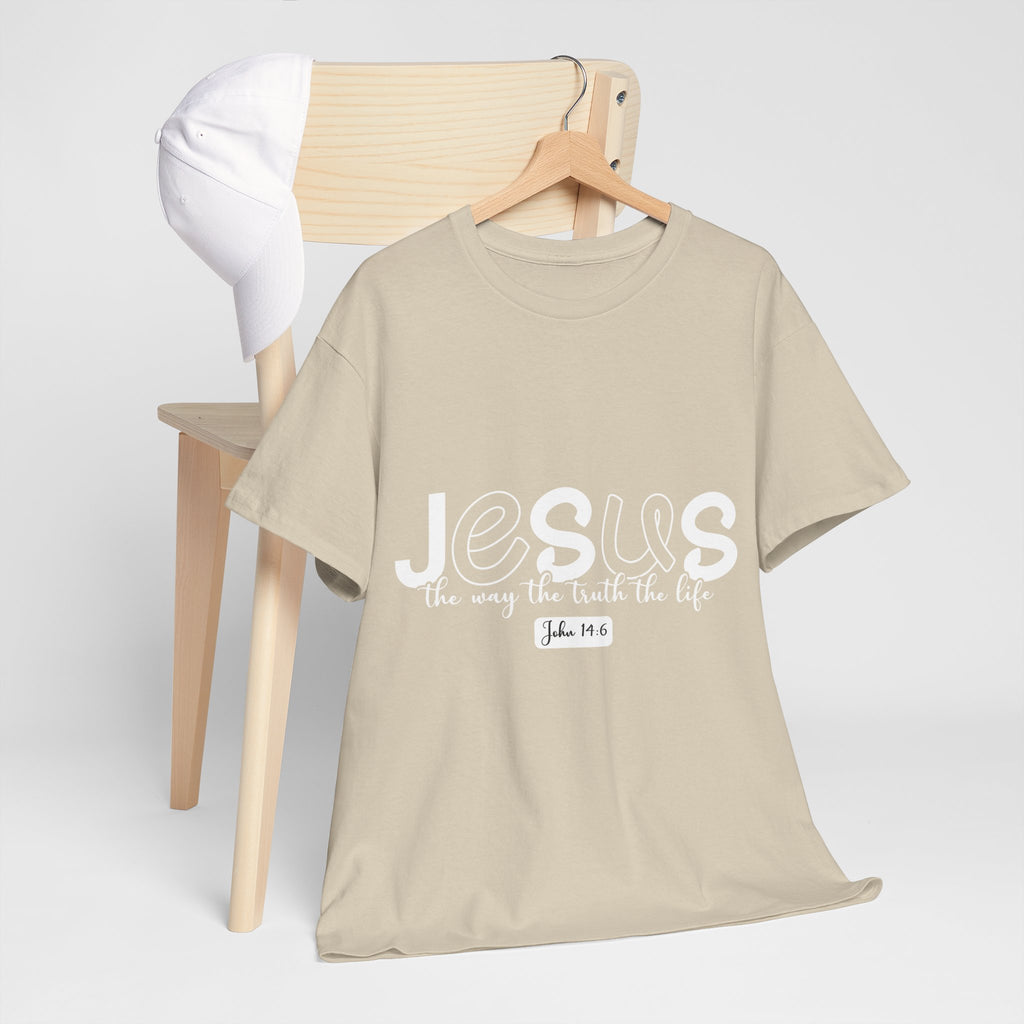 John 14:6 Christian Tee — Minimalist Script Faith T-Shirt