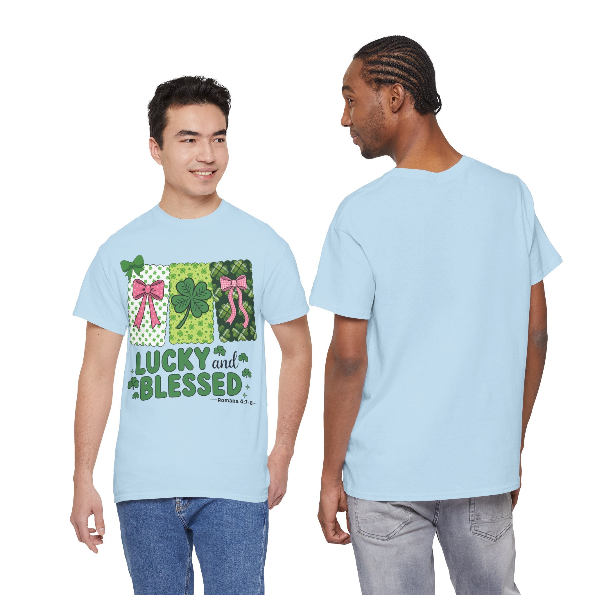 Lucky and Blessed Clover Unisex Cotton Tee