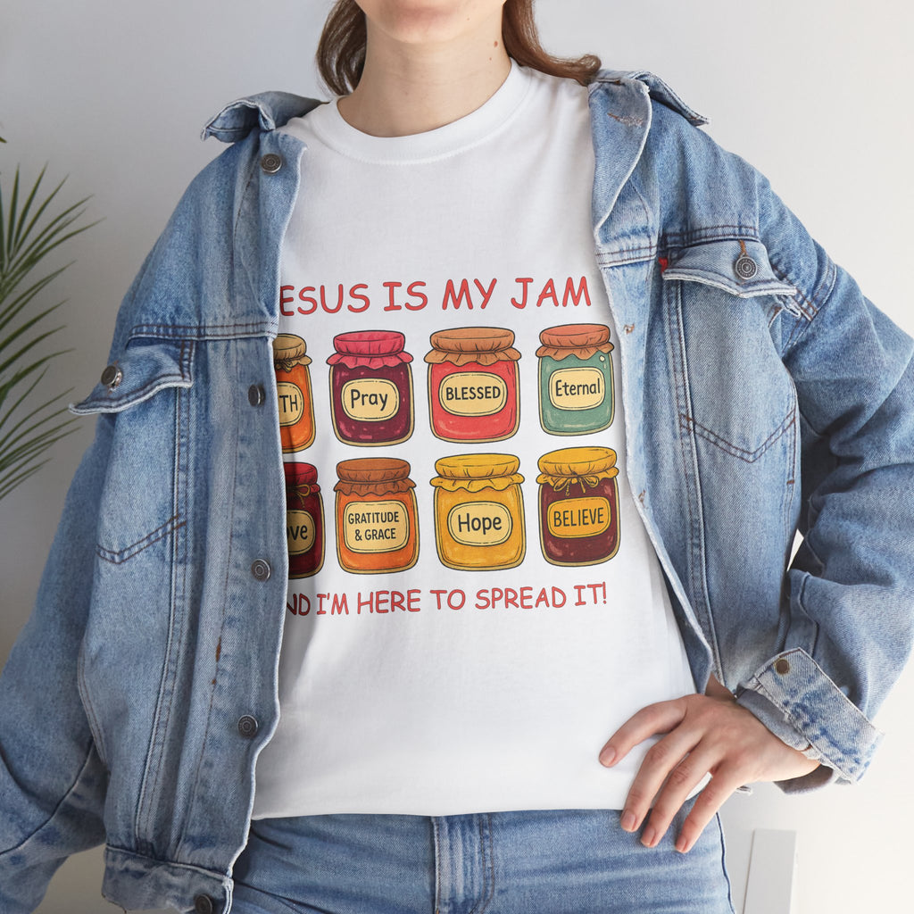 Jesus Is My Jam T-Shirt — Christian Faith Jam Jar Unisex Cotton Tee