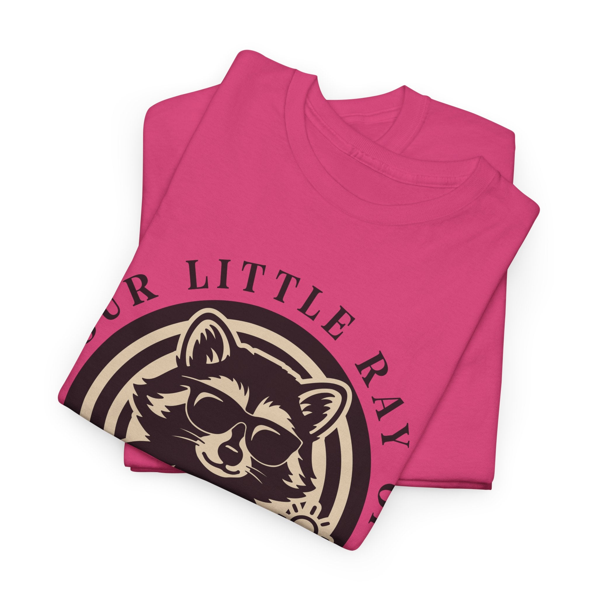 Cool Raccoon Sunglasses T-Shirt — Raccoon Holding Sun Graphic Unisex Cotton Tee