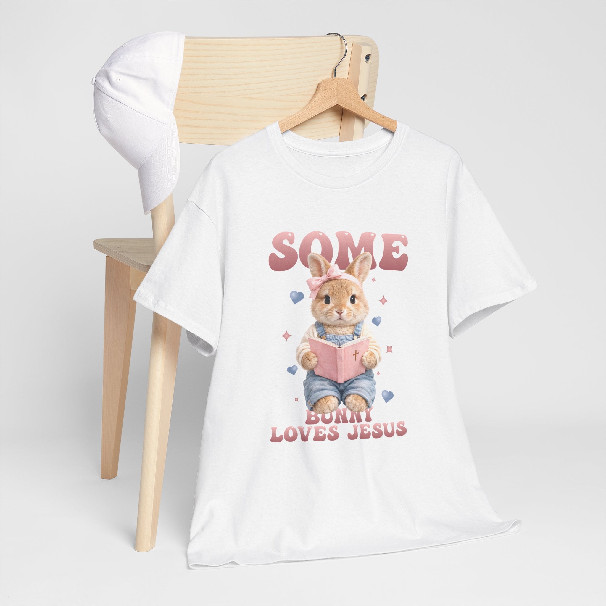 Some Bunny Loves Jesus Bunny Bible Unisex Cotton Tee