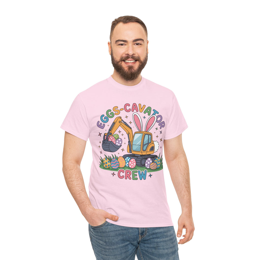 Easter 'Eggs-cavator Crew' Kids Tee — Excavator Bunny & Eggs Unisex Cotton Tee