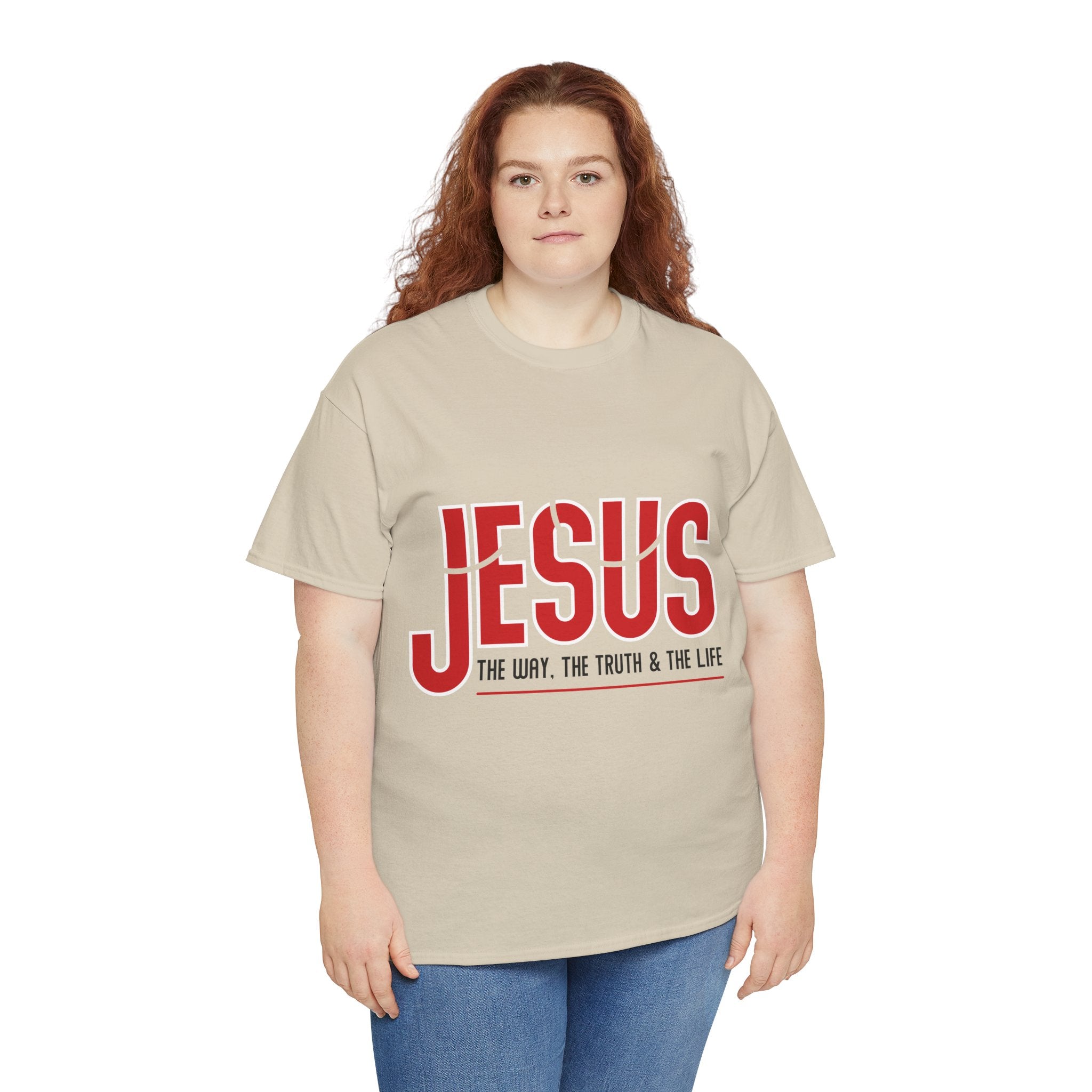 Jesus The Way The Truth & The Life T-Shirt — Bold Red Christian Unisex Cotton Tee
