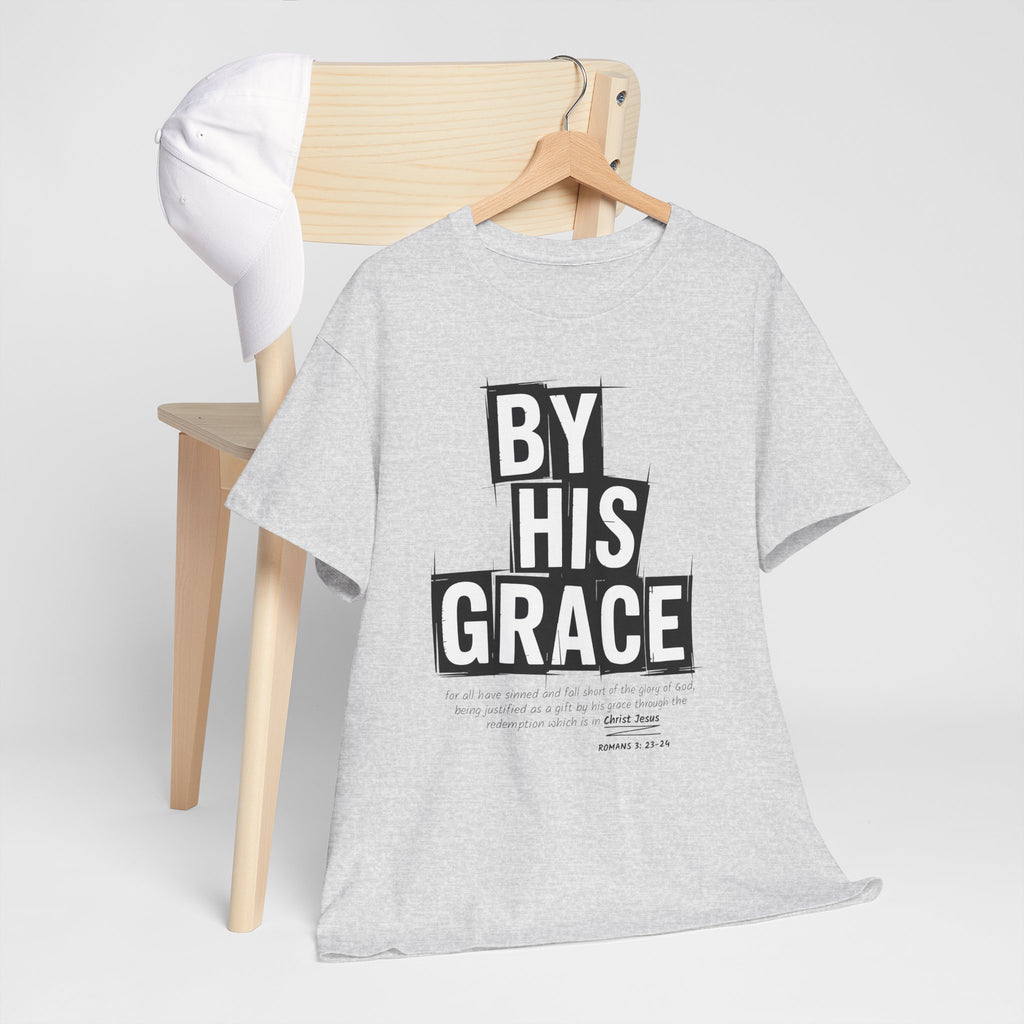 By His Grace tee — Minimalist Faith Christian Unisex Cotton T-Shirt