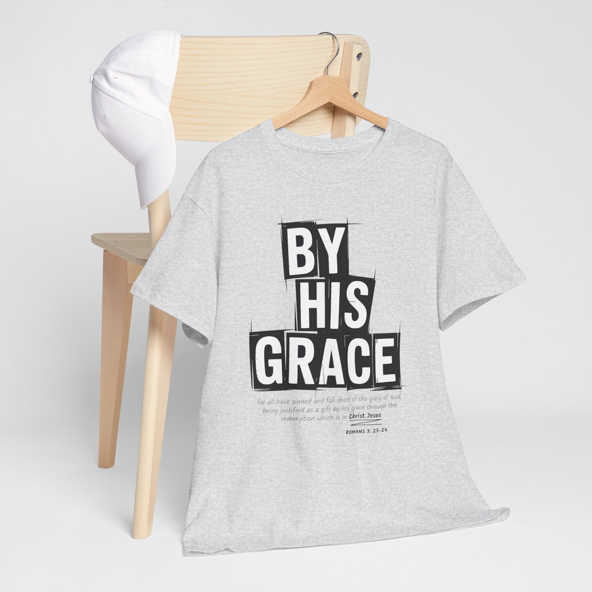 By His Grace tee — Minimalist Faith Christian Unisex Cotton T-Shirt