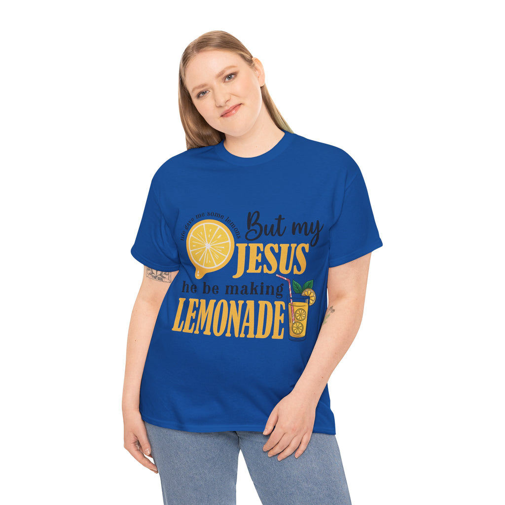 Jesus Lemonade Tee — Lemon Slice & Glass Graphic Christian Unisex Cotton T-Shirt